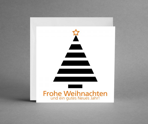 AUSDRUCKSSTARK IN WEISS: Weihnachtskarte &quot;Weihnachtsbaum schwarz-weiß&quot; inkl. Kuvert