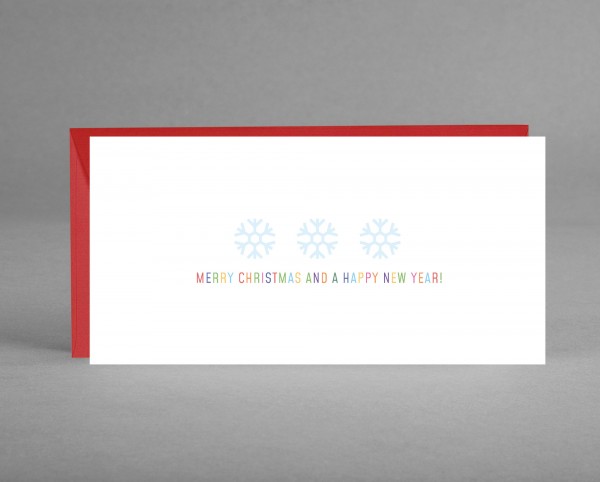GLITZERNDE EISKRISTALLE: Weihnachts- &amp; Neujahrskarte 3 Schneeflocken mit Glitzersilber inkl. Kuvert