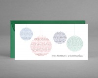 IN TANNENGRÜN: Weihnachts- & Neujahrskarte "Baumkugeln mit vielen Wünschen" inkl. Kuvert IN TANNENGRÜN: Weihnachts- & Neujahrskarte "Baumkugeln mit vielen Wünschen" inkl. Kuvert