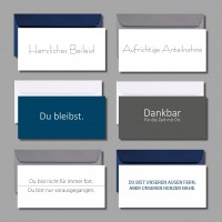 ALLES ANDERE ALS BIEDER: Kartenset "Trauer- und Beildeidskarten" inkl. Kuverts (6 Stück) ALLES ANDERE ALS BIEDER: Kartenset "Trauer- und Beildeidskarten" inkl. Kuverts (6 Stück)