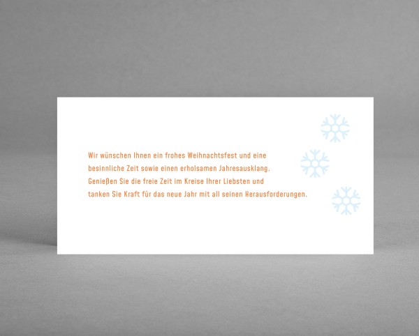 INDIVDUELLE EINLEGER für Weihnanchtskarte 3 Schneeflocken mit Glitzersilber im 2-er Set (2 Stück)