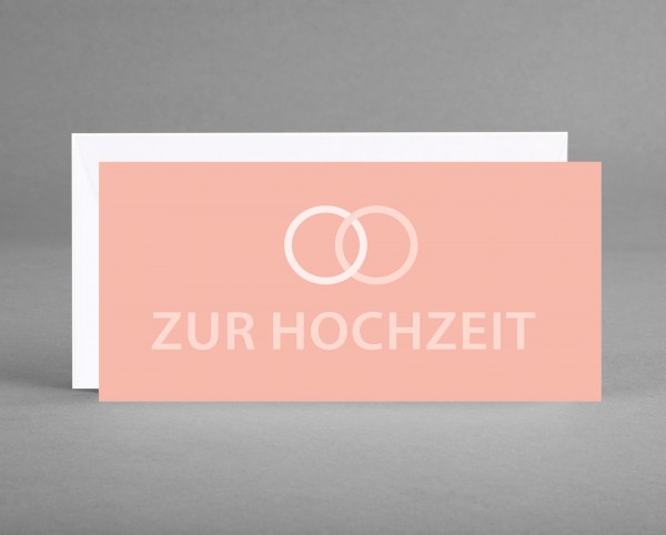 KLASSISCH ZART IN ROSÉ: Glückwunsch- oder Einladungskarte &quot;Zur Hochzeit&quot; inkl. Kuvert