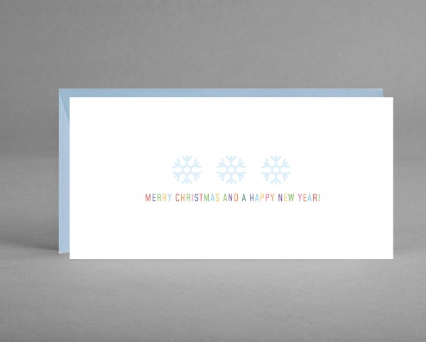 GLITZERNDE EISKRISTALLE: Weihnachts- &amp; Neujahrskarte &quot;3 Schneeflocken&quot; mit Glitzersilber inkl. Kuver