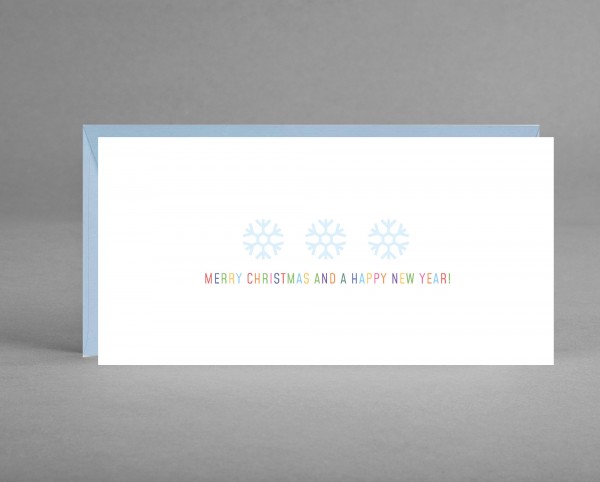 GLITZERNDE EISKRISTALLE: Weihnachts- &amp; Neujahrskarte 3 Schneeflocken&quot; mit Glitzersilber inkl. Kuvert