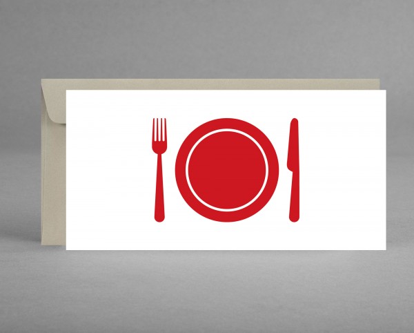 KULINARISCH 1: Gutschein- oder Einladungskarte zum Essengehen inkl. Kuvert