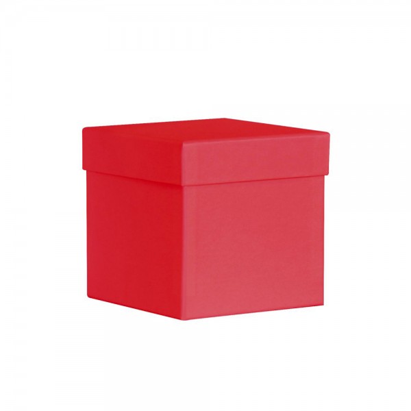 AUF ANFRAGE: PURE BOX M mit Deckel in rot im Format 106x106x105 mm von artoz