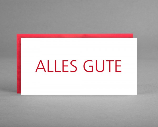 SCHLICHT IN KIRSCHROT: Grußkarte &quot;Alles Gute&quot; inkl. Kuvert