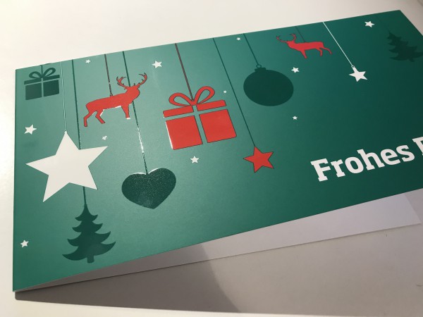 SKANDINAVISCH: Weihnachtskarte mit weihnachtlichen Symbolen inkl. Kuvert