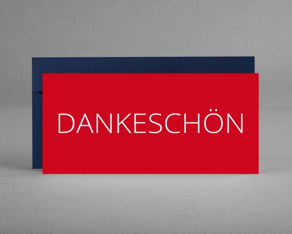ELEGANT: Dankeschön-Karte rot inkl. Kuvert