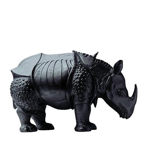 IN ANTHRAZIT MIT SCHIMMER: Rhinozeros »Metapheros« nach A. Dürer - Design Daniel Eltner