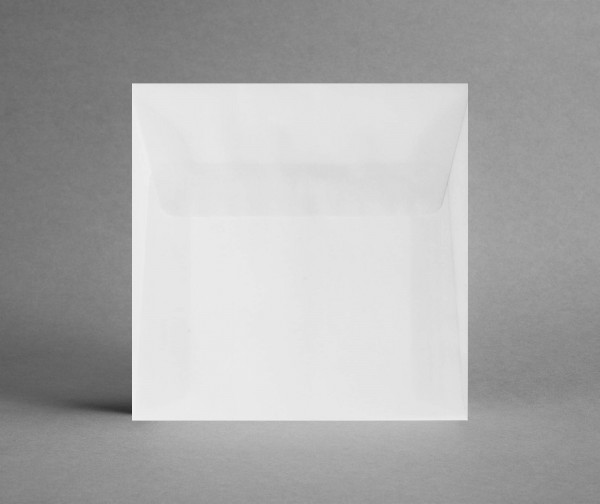 In WEISS-TRANSPARENT: 5 Kuverts quadratisch 150 x 150 mm, ohne Sichtfenster (Set)