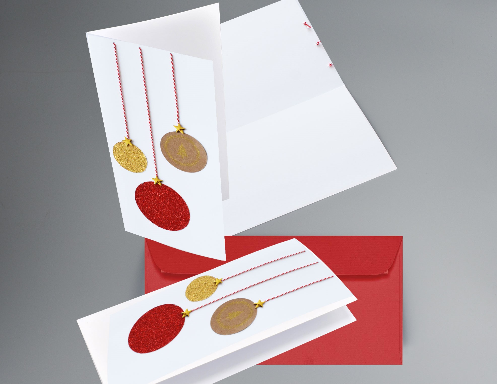 Handgefertigte kreative Weihnachtskarten. Bastelanleitungen und