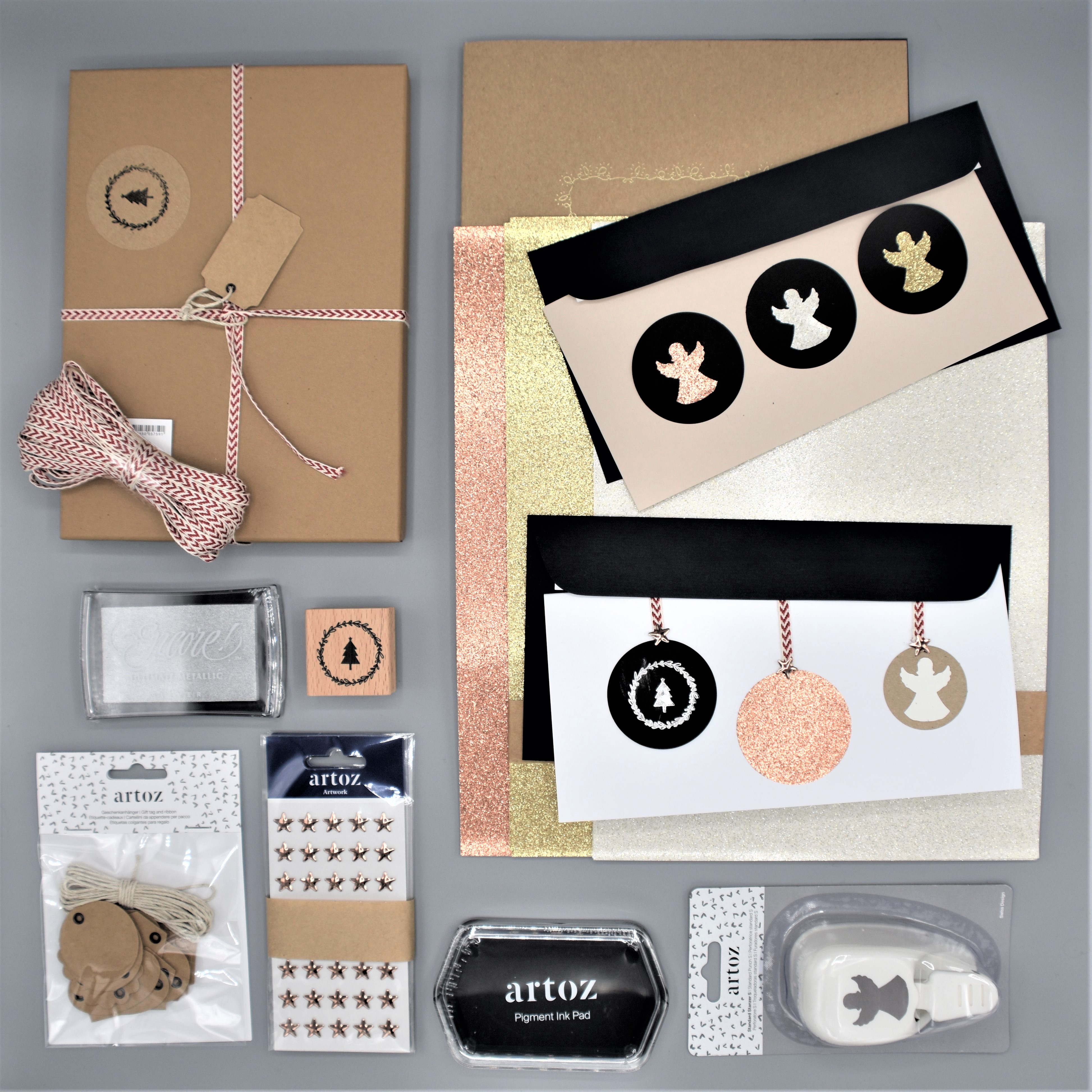2_Weihnachtskarten-selber-gestalten_schwarz_grocer-kraft_kraftpapier_glittpapier-kupfer_gold_silber_engel-stanze_stempel_ghandmade_selfmade_artoz_diy_grusskarten-designS1dstsSUxWL0i