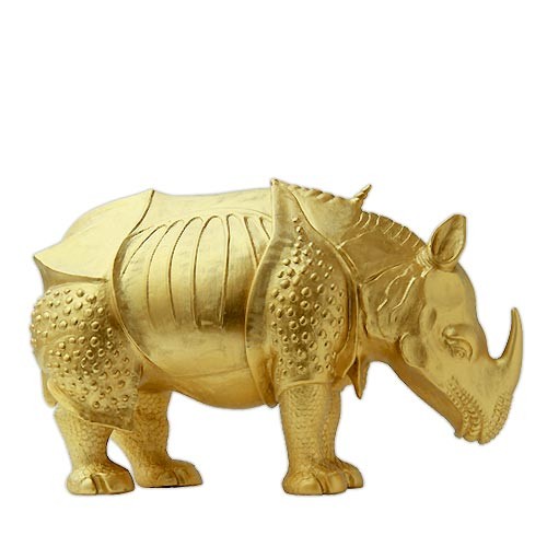IN GOLD: Rhinozeros »Metapheros« nach A. Dürer - Design Daniel Eltner inkl. Lieferkosten