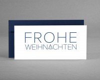 NEU: SERIÖS IN BLAU: Weihnachtskarte "Frohe Weihnachten" mit dunkelblauem Schriftzug inkl. Kuvert NEU: SERIÖS IN BLAU: Weihnachtskarte "Frohe Weihnachten" mit dunkelblauem Schriftzug inkl. Kuvert