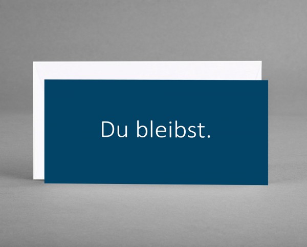 MODERN: Trauerkarte &quot;Du bleibst&quot; nachtblau inkl. Kuvert