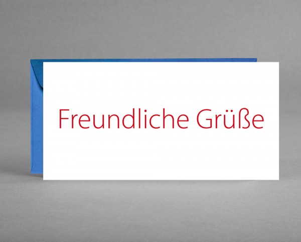 UNIVERSELL: Kurzmitteilung, Begleitschreiben, Grußkarte &quot;Freundliche Grüße&quot; inkl. Kuvert