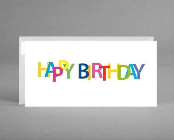 FARBENFROH: Geburtstagskarte "Happy Birthday inkl. Kuvert