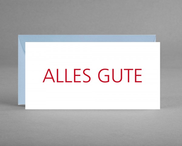 SCHLICHT: Grußkarte &quot;Alles Gute&quot; inkl. Kuvert