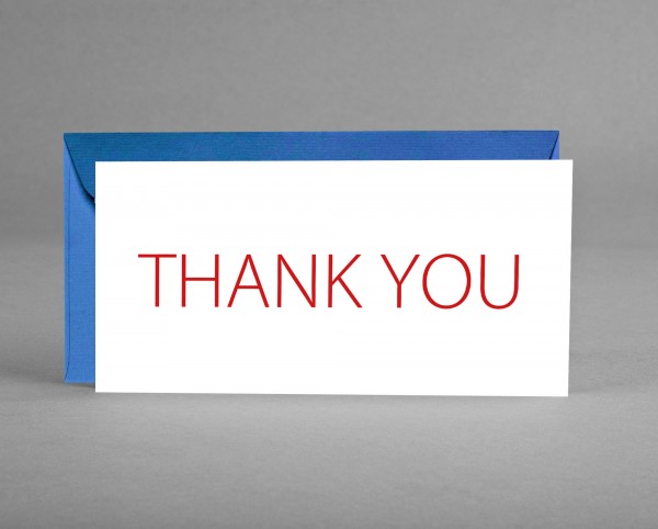 INTERNATIONAL: Dankeschön-Karte &quot;Thank You&quot; weiß inkl. Kuvert