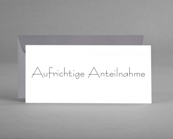 FIRMENGRUSSKARTE MIT LOGO: 25 Trauer-Karten &quot;Aufrichtige Anteilnahme&quot; mit Logo inkl. Kuverts