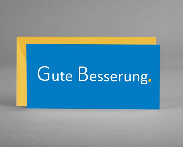 POSITIV: Grußkarte &quot;Gute Besserung&quot; in blau inkl. Kuvert