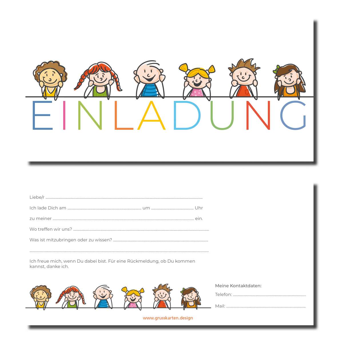 Einladungskarten für Kinder - kreativ. anders. ökologisch. GRUSSKARTEN