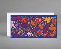 HERBSTZAUBER IN BLÜTENWEISS: Universelle neutrale Herbstkarte in violett inkl. Kuvert HERBSTZAUBER IN BLÜTENWEISS: Universelle neutrale Herbstkarte in violett inkl. Kuvert