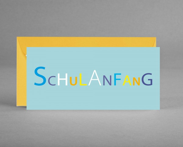 VERSPIELT: &quot;Schulanfang&quot; pastellblau inkl. Kuvert