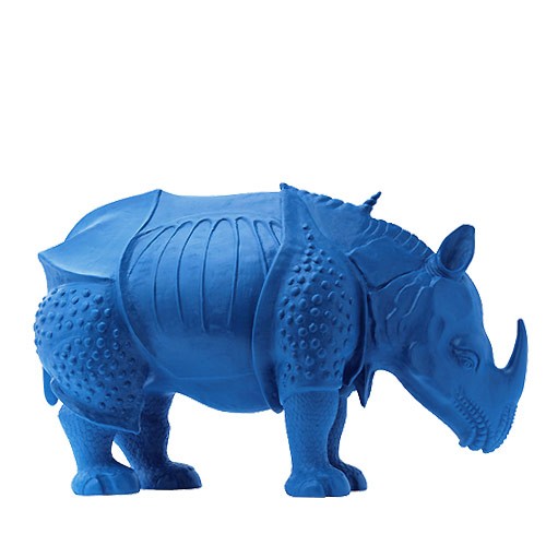 IN BLAU: Rhinozeros »Metapheros« nach A. Dürer - Design Daniel Eltner inkl. Lieferkosten