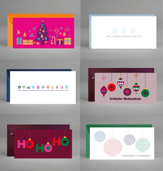 WEIHNACHTSKARTEN III: Kartenset von 6 Weihnachtskarten inkl. Kuverts