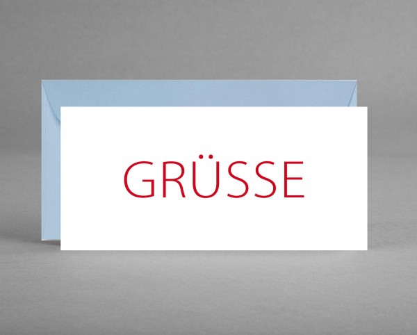 NEUTRAL: Grußkarte &quot;Grüsse&quot; inkl. Kuvert