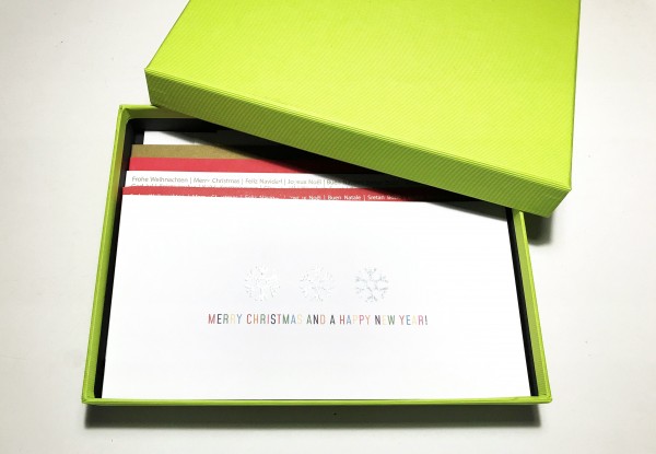 KARTEN-GESCHENKBOX: 10 Design-Grußkarten in der grünen A5 Geschenkbox von RÖSSLER