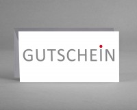 Gutscheinkarte "Gutschein" grau mit rotem Punkt inkl. Kuvert Gutscheinkarte "Gutschein" grau mit rotem Punkt inkl. Kuvert